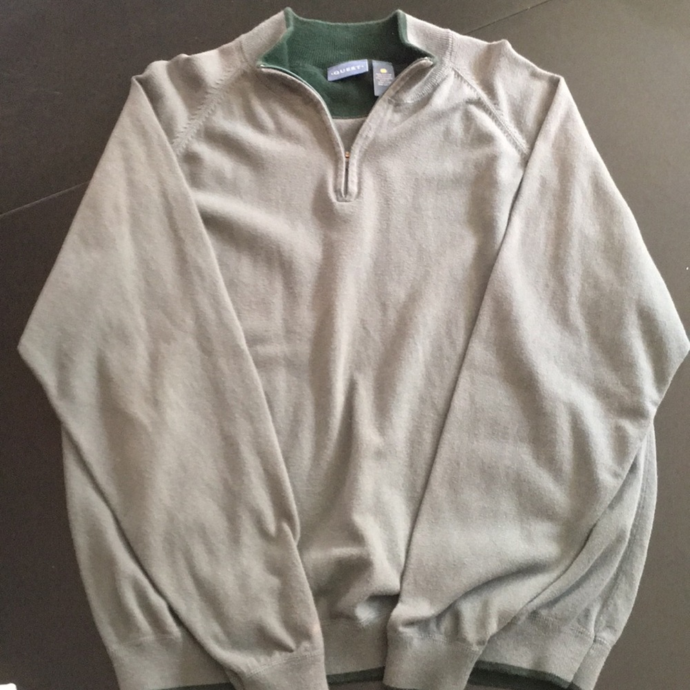 Men’s V Zipper Sweater Pullover.  XXL
